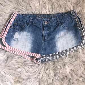 american flag womens shorts red white and blue